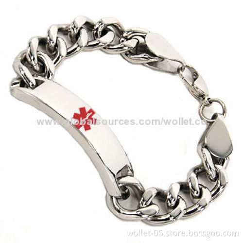 Factory 316L Stainless Steel Medical ID Bracelet, Important for Your Safety